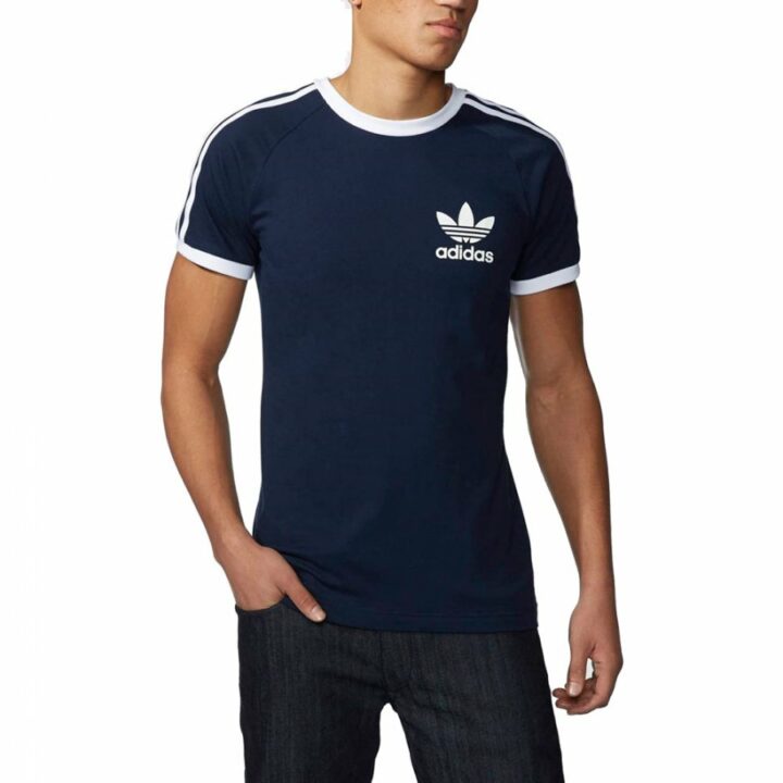 Adidas 3 Stripes kék férfi póló