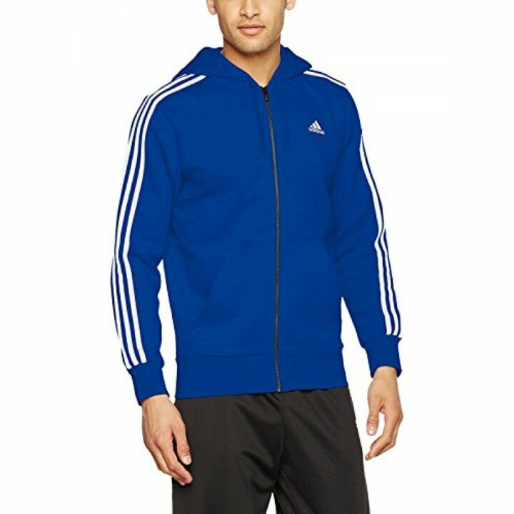 Adidas ESS 3S FZ B kék férfi pulóver