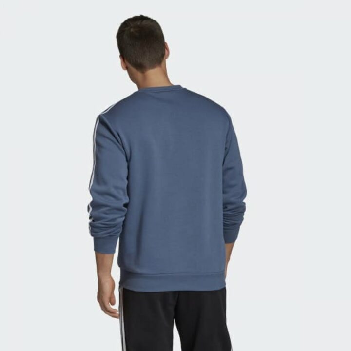 Adidas Essentials 3 Stripes kék férfi pulóver