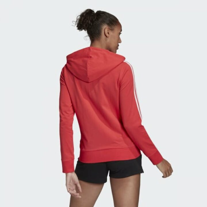 Adidas Essentials 3 Stripes piros női pulóver