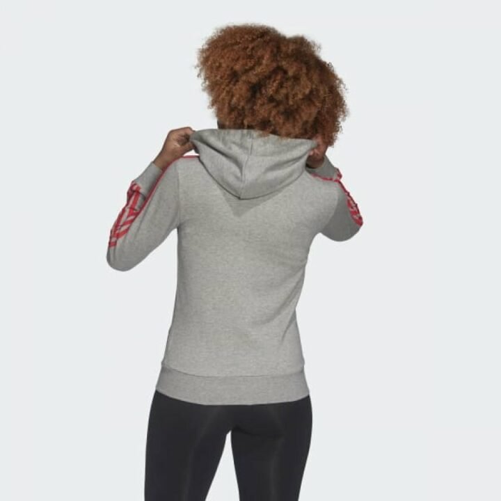 Adidas Essentials 3 Stripes szürke női pulóver