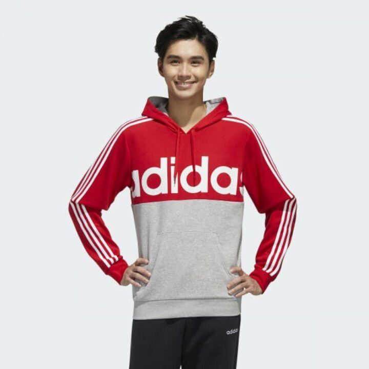 Adidas Essentials szürke férfi pulóver