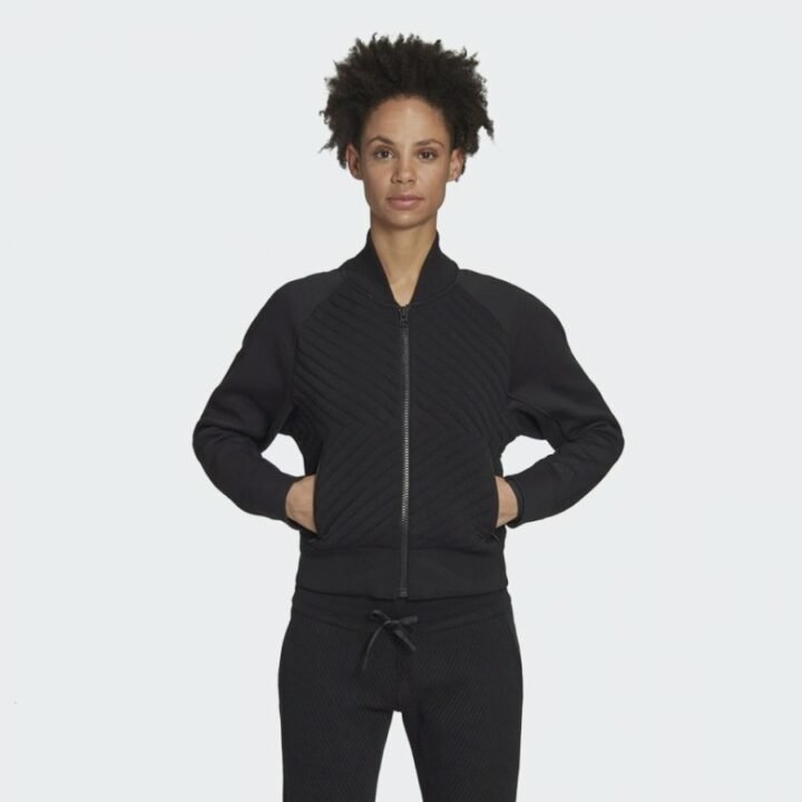 Adidas PRIMEKNIT HYBRID JACKET fekete női pulóver