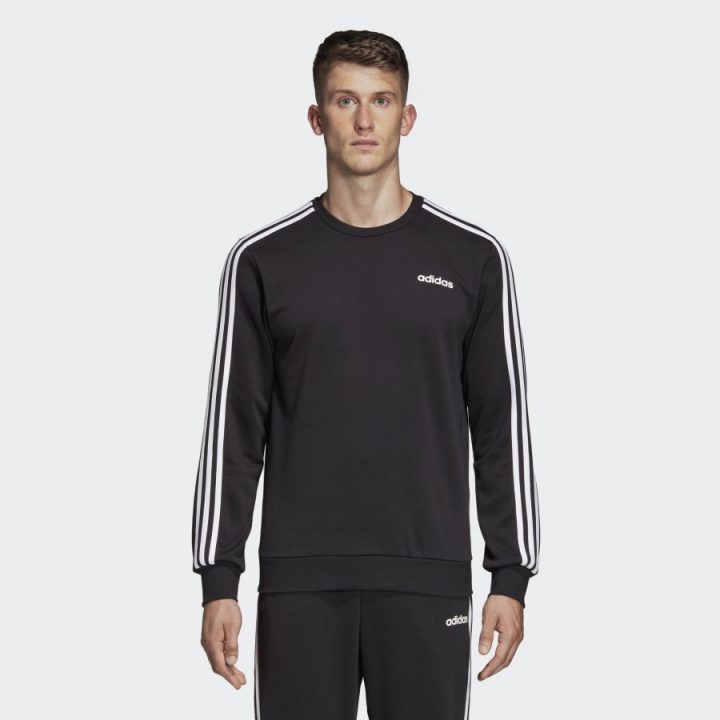 Adidas 3 Stripes fekete férfi pulóver