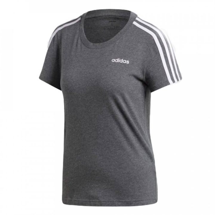 Adidas Essentials 3 Stripes szürke női póló