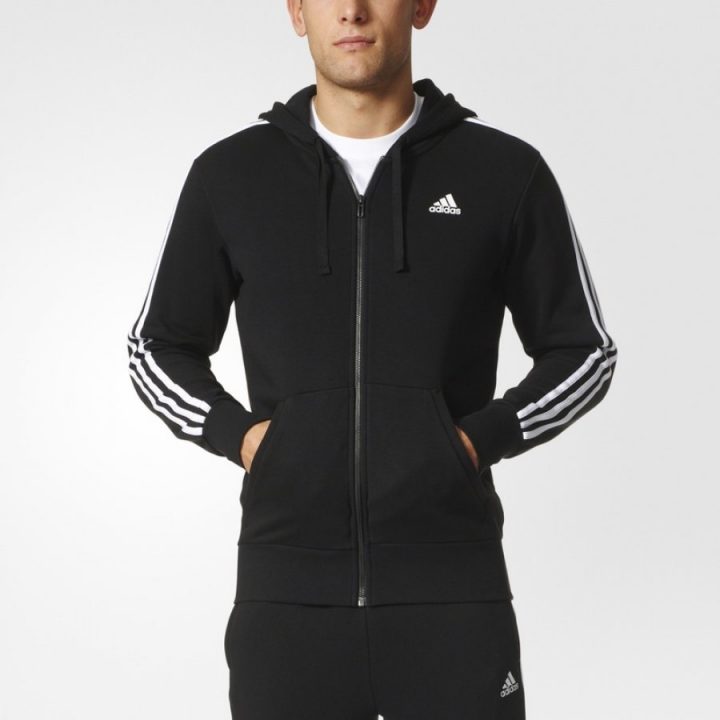 Adidas Essentials fekete férfi pulóver