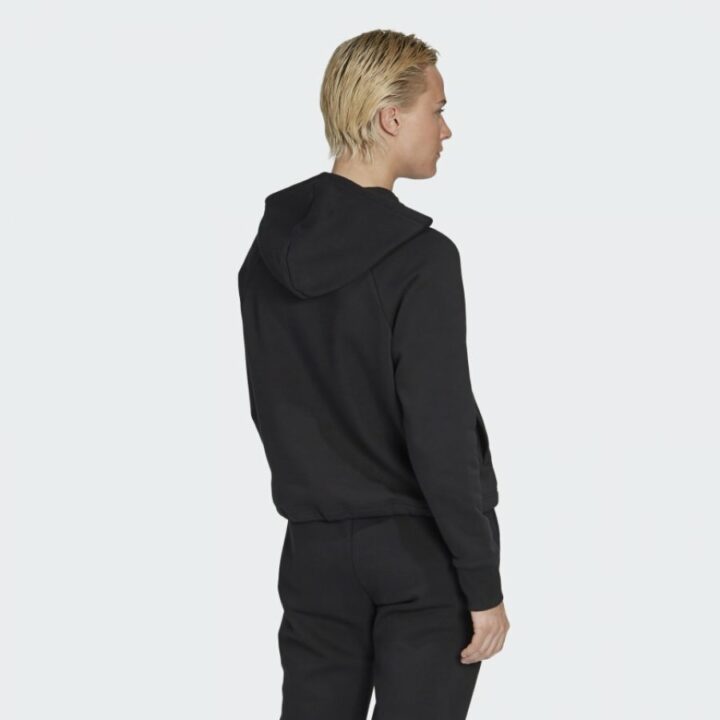 Adidas STACKED LOGO FULL-ZIP FLEECE HOODIE fekete női pulóver