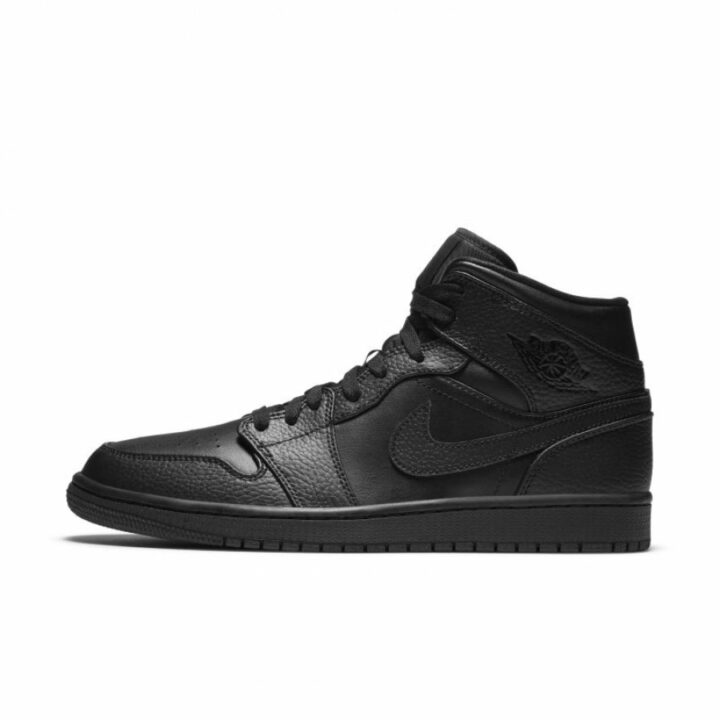 Air Jordan 1 MID Triple Black fekete férfi utcai cipő