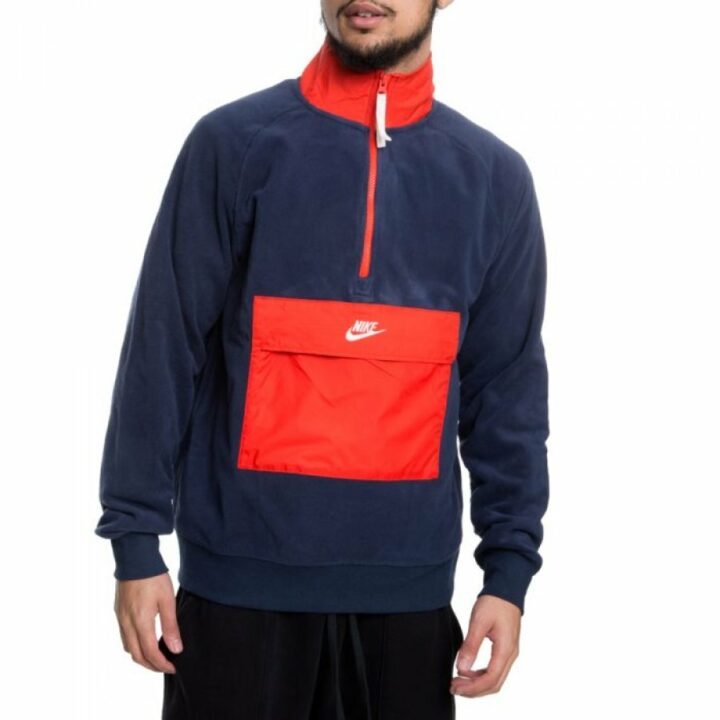 Nike Half Zip Borg kék férfi pulóver