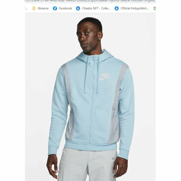 Nike Sportswear Hybrid kék férfi pulóver