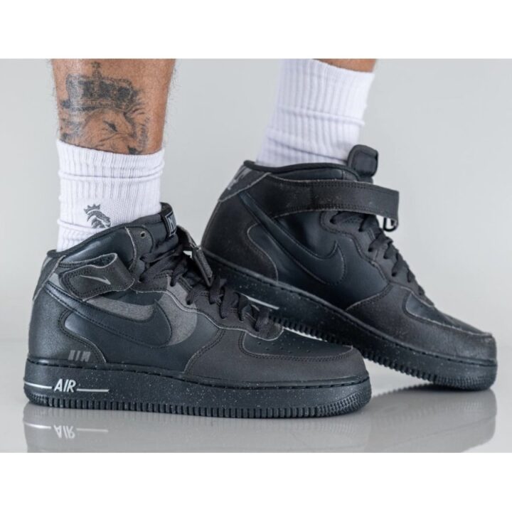 Nike Air Force 1 Mid fekete férfi utcai cipő