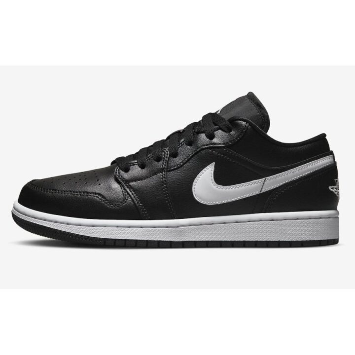 Jordan 1 Low Black White fekete utcai cipő