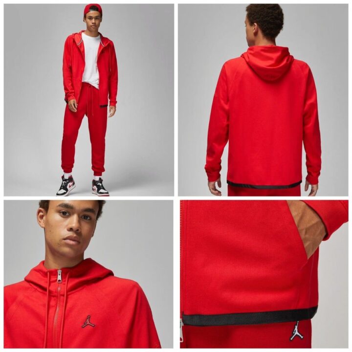 Jordan Essentials piros férfi pulóver
