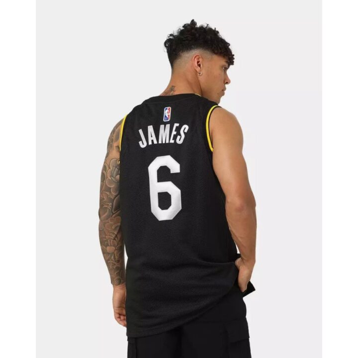 Jordan Lebron James LA Lakers fekete férfi trikó