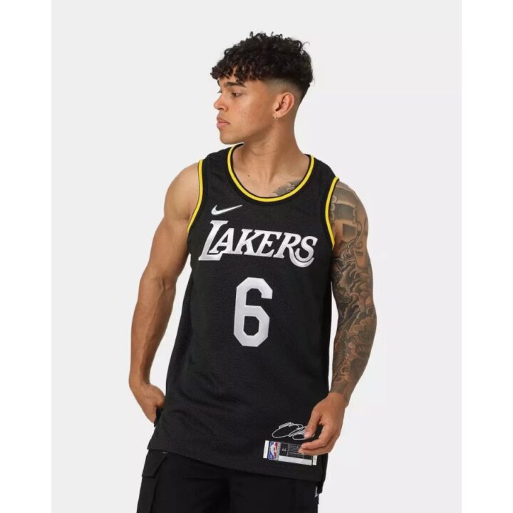 Jordan Lebron James LA Lakers fekete férfi trikó