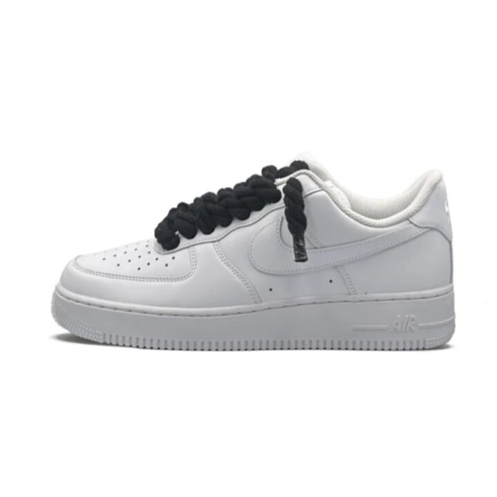 Nike AIR FORCE 1 LOW 07 Triple White BLACK ROPE LACES fehér utcai cipő