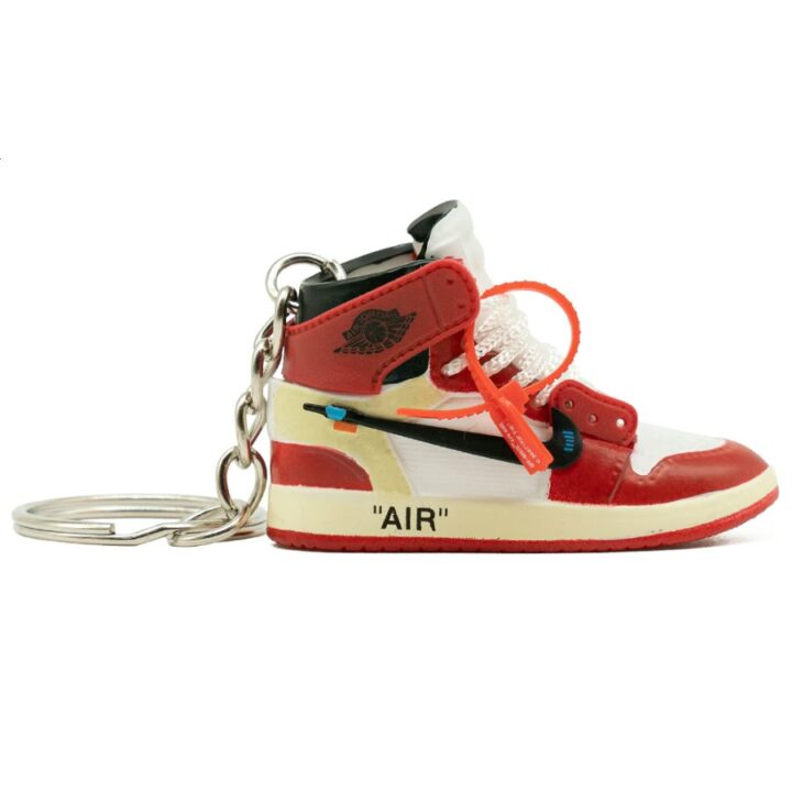 Jordan Off-White x Air Jordan 1 High Chicago piros kulcstartó